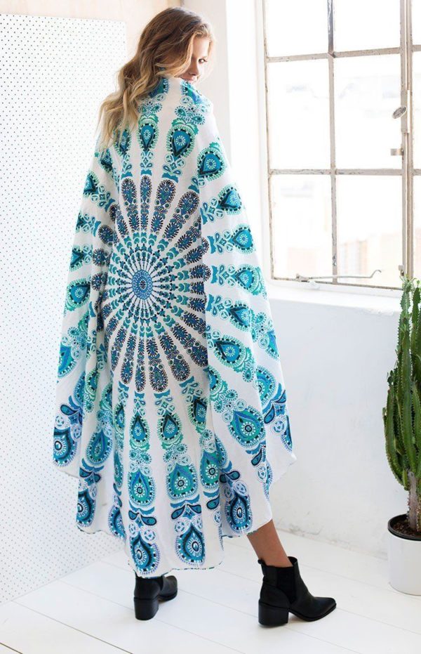 round cotton beach tapestry