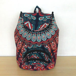 indian handmade mandala printed cotton backpack